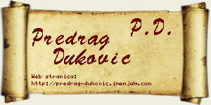 Predrag Duković vizit kartica